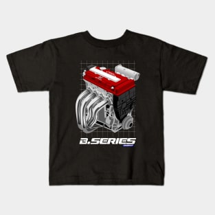 CAR ENGINE HONDA B SERIES CIVIC JDM BLACK Kids T-Shirt